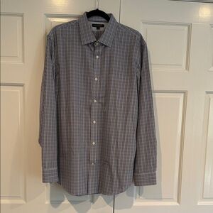 Banana Republic Men's Navy Plaid Dress Shirt